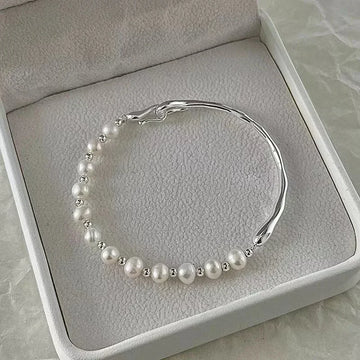 Bracciale Rigido con Perle | Madreperla